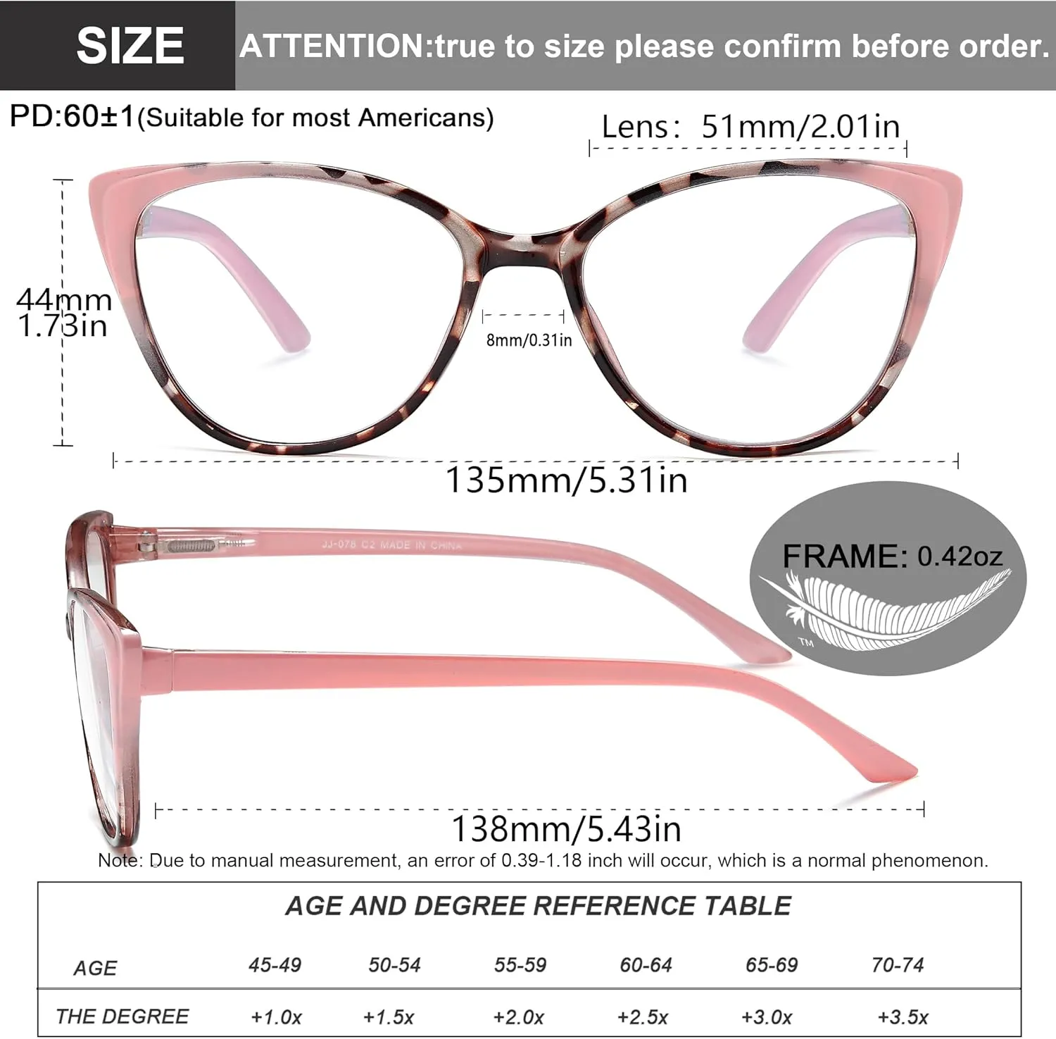 EYEURL 5 Pack Reading Glasses for Women-Cat Eye Blue Light Blocking Readers Fashion Computer Glasses with Spring Hinge Anti-Glare Readers for Women 0.5