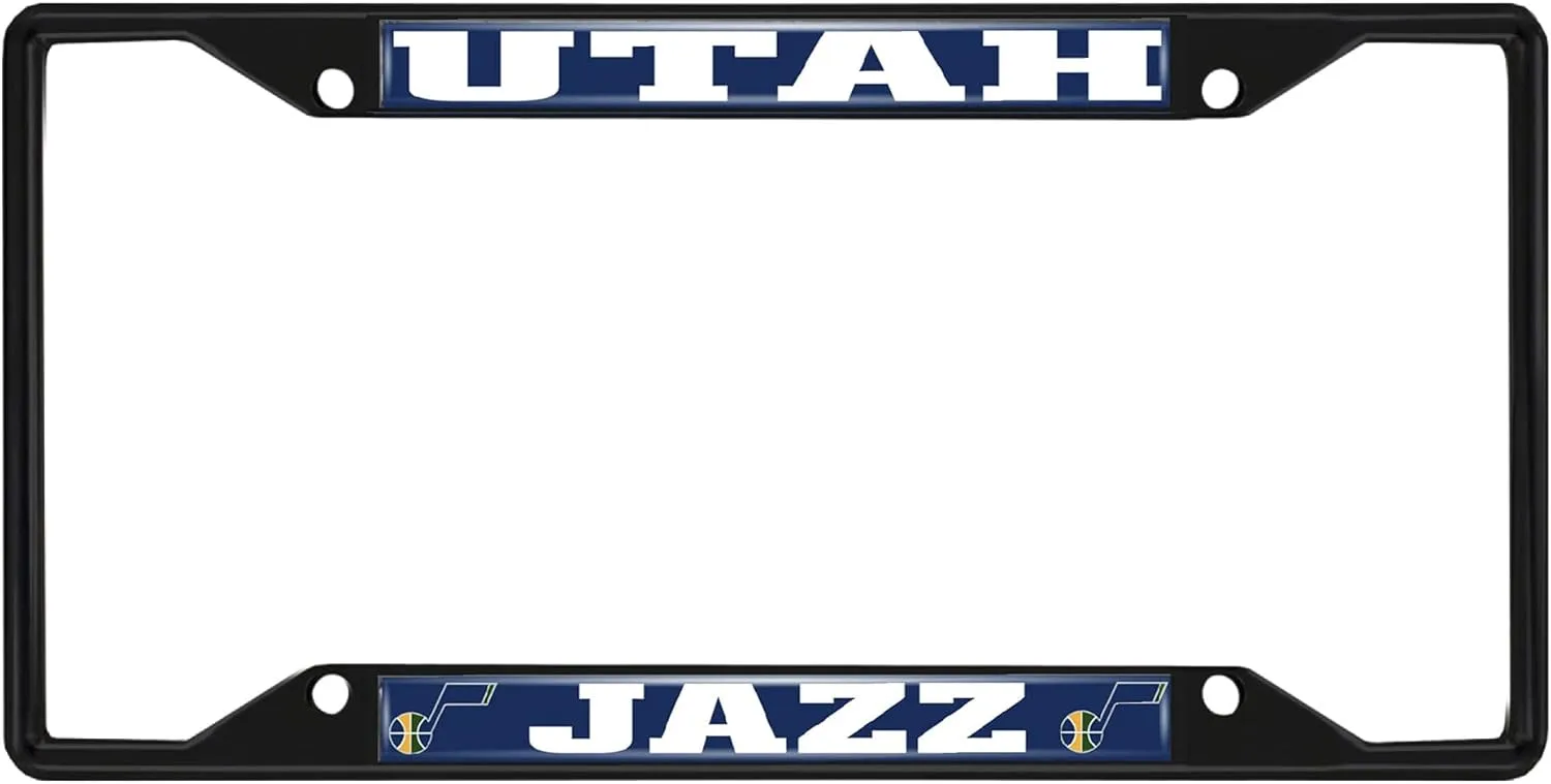 FANMATS 31342 Utah Jazz Metal License Plate Frame Black Finish