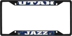 FANMATS 31342 Utah Jazz Metal License Plate Frame Black Finish