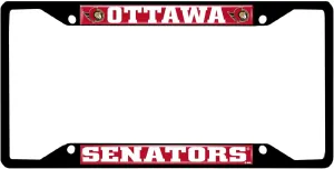 FANMATS 31829 Ottawa Senators Metal License Plate Frame Black Finish