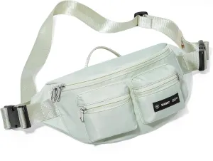 Fanny Pack for Women Men Crossbody Waist Pack Bag with 6-Zipper Pocket Adjustable Strap Black Fanny Packs for Outdoor Travel Sports Hiking Running, Mint Green