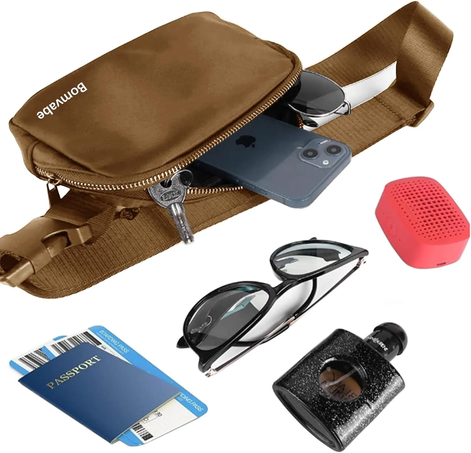Fanny Pack for Women Teen Girls, Small Belt Bag 1L with Adjustable Strap 32" to 51", Crossbody Bag Water-resistant for Travel Gym Sport Running, Fashion Waist Bag for Mothers Day Gifts