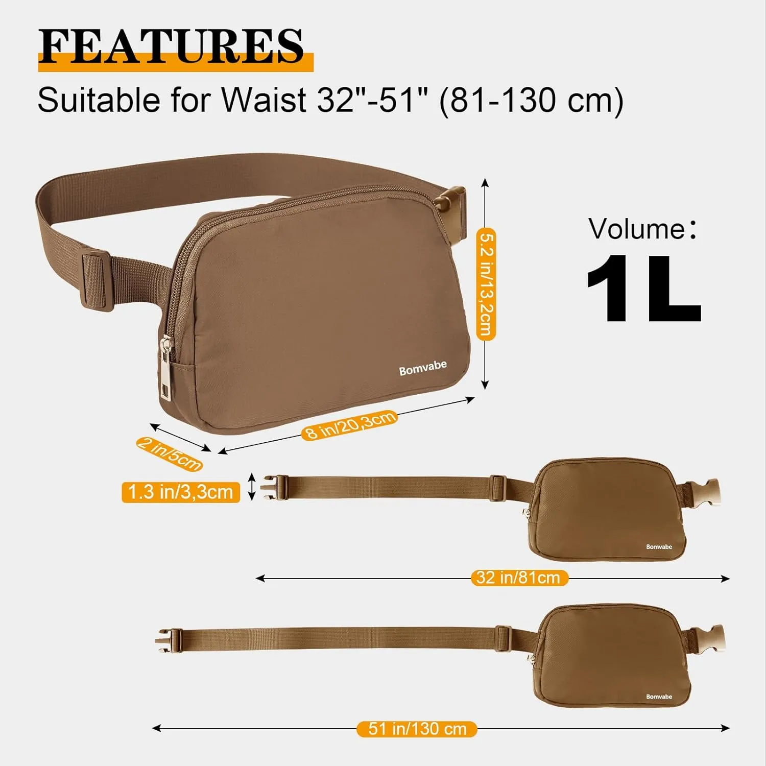 Fanny Pack for Women Teen Girls, Small Belt Bag 1L with Adjustable Strap 32" to 51", Crossbody Bag Water-resistant for Travel Gym Sport Running, Fashion Waist Bag for Mothers Day Gifts