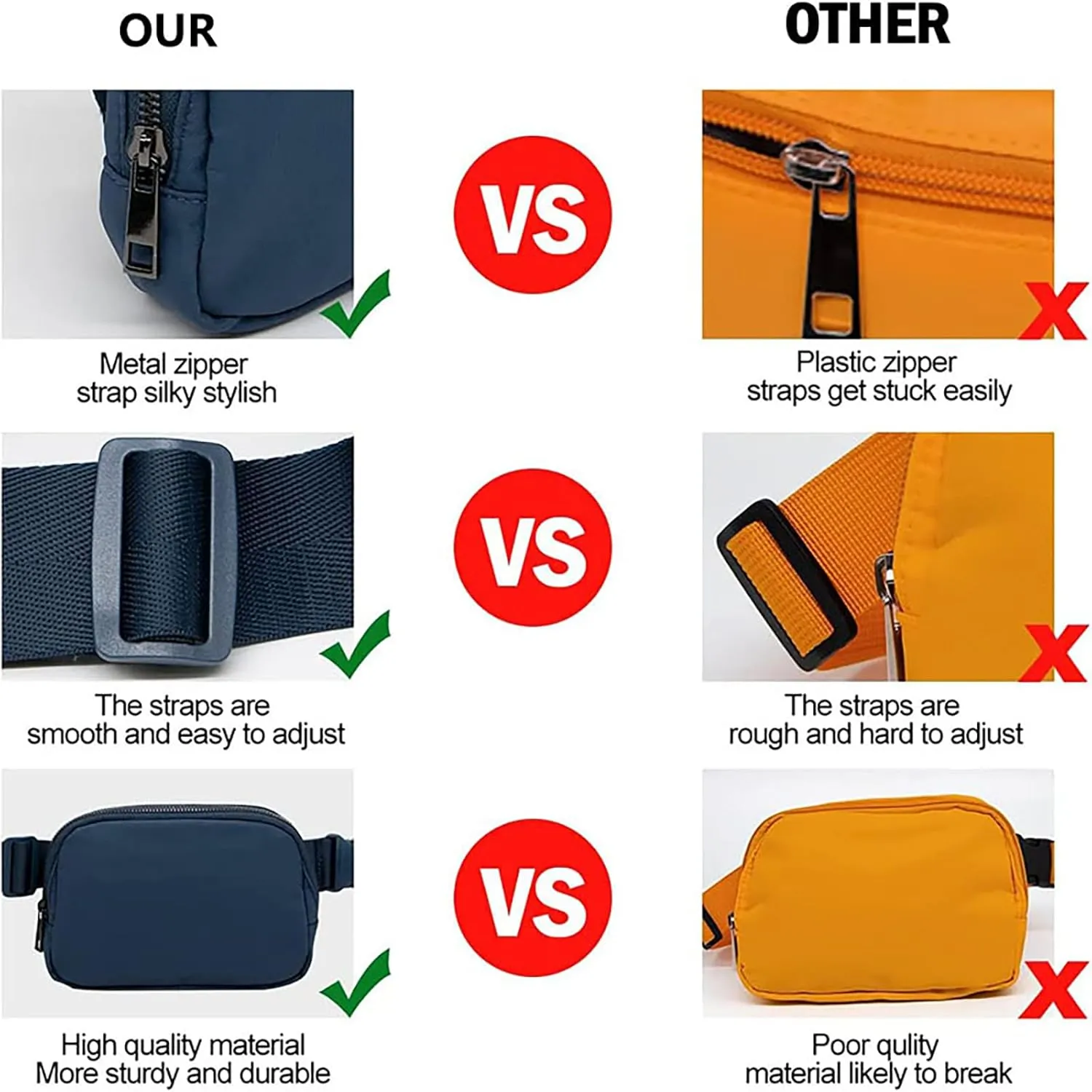 Fanny Pack for Women Teen Girls, Small Belt Bag 1L with Adjustable Strap 32" to 51", Crossbody Bag Water-resistant for Travel Gym Sport Running, Fashion Waist Bag for Mothers Day Gifts