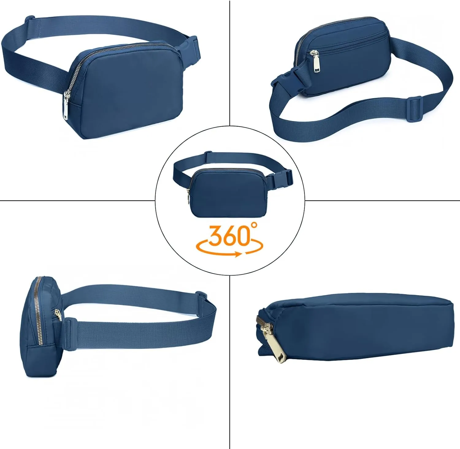 Fanny Pack for Women Teen Girls, Small Belt Bag 1L with Adjustable Strap 32" to 51", Crossbody Bag Water-resistant for Travel Gym Sport Running, Fashion Waist Bag for Mothers Day Gifts