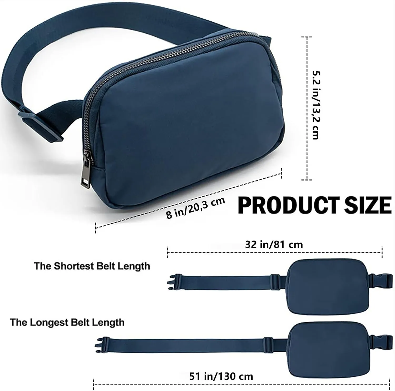 Fanny Pack for Women Teen Girls, Small Belt Bag 1L with Adjustable Strap 32" to 51", Crossbody Bag Water-resistant for Travel Gym Sport Running, Fashion Waist Bag for Mothers Day Gifts