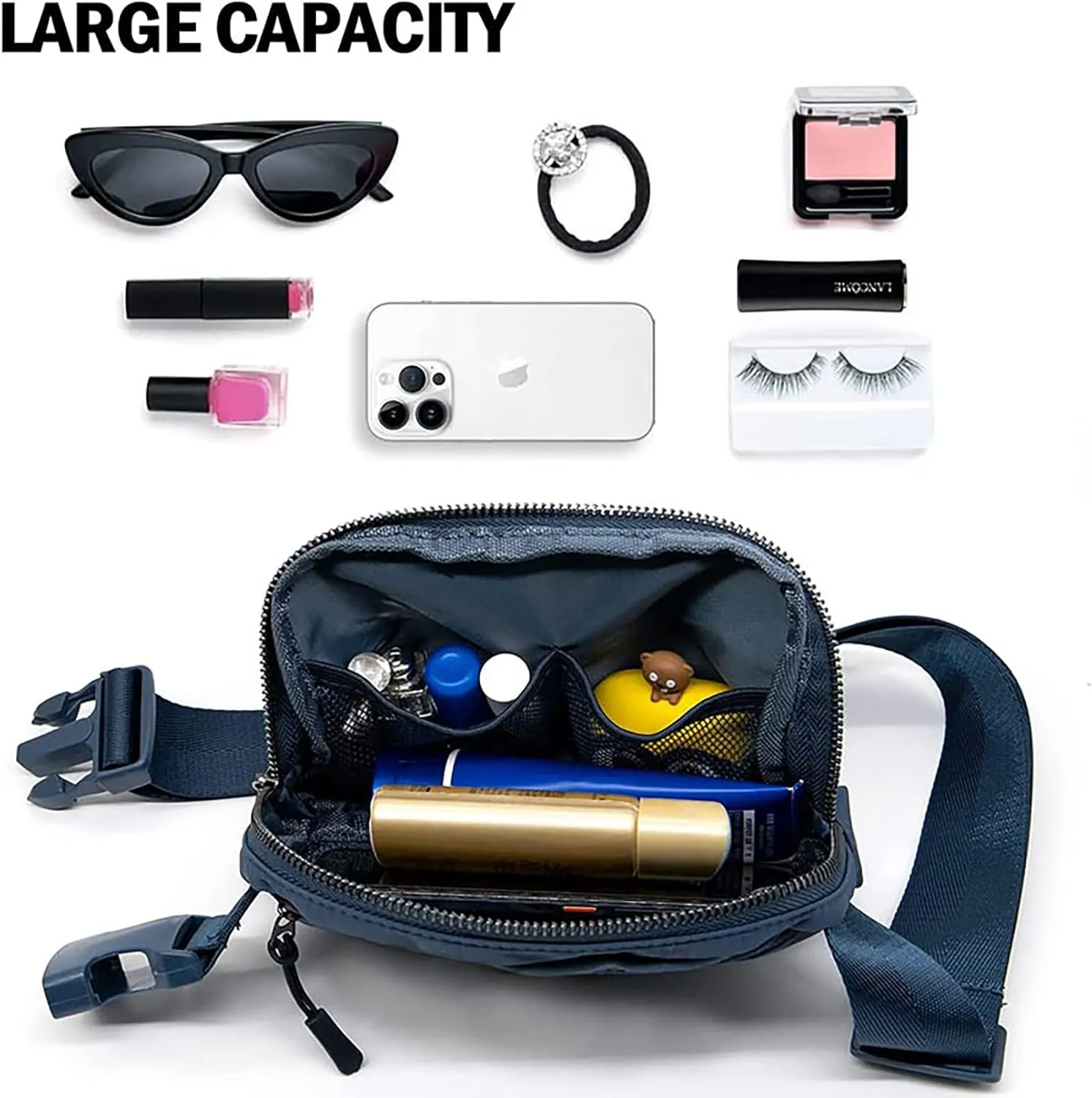 Fanny Pack for Women Teen Girls, Small Belt Bag 1L with Adjustable Strap 32" to 51", Crossbody Bag Water-resistant for Travel Gym Sport Running, Fashion Waist Bag for Mothers Day Gifts