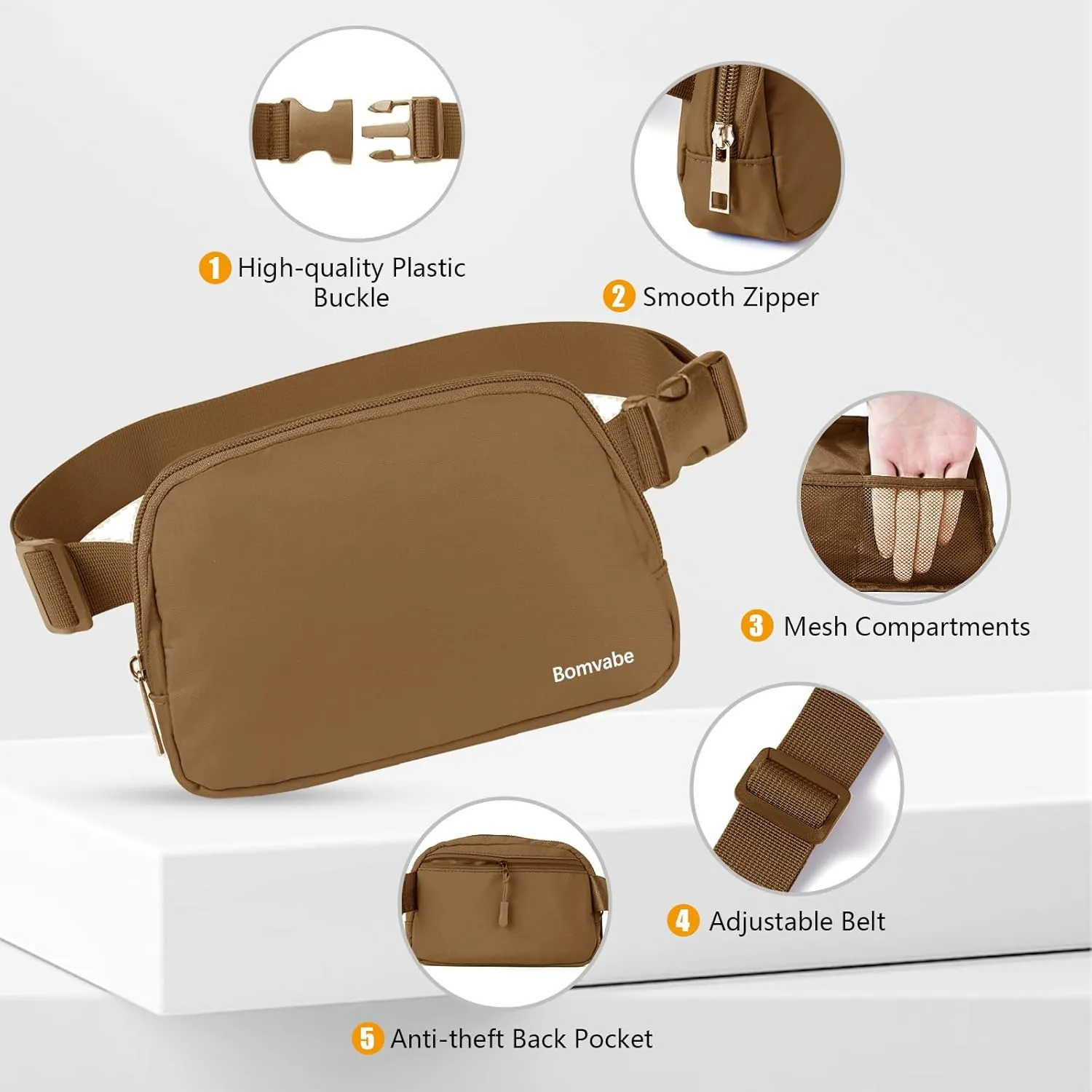 Fanny Pack for Women Teen Girls, Small Belt Bag 1L with Adjustable Strap 32" to 51", Crossbody Bag Water-resistant for Travel Gym Sport Running, Fashion Waist Bag for Mothers Day Gifts