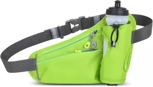 Fanny Pack with Water Bottle Holder, Hydration Running Belt for Men Women Adjustable Strap Waist Bag Suitable for Hiking Running Walking Jogging Camping (Bottle Not Included) (Green)
