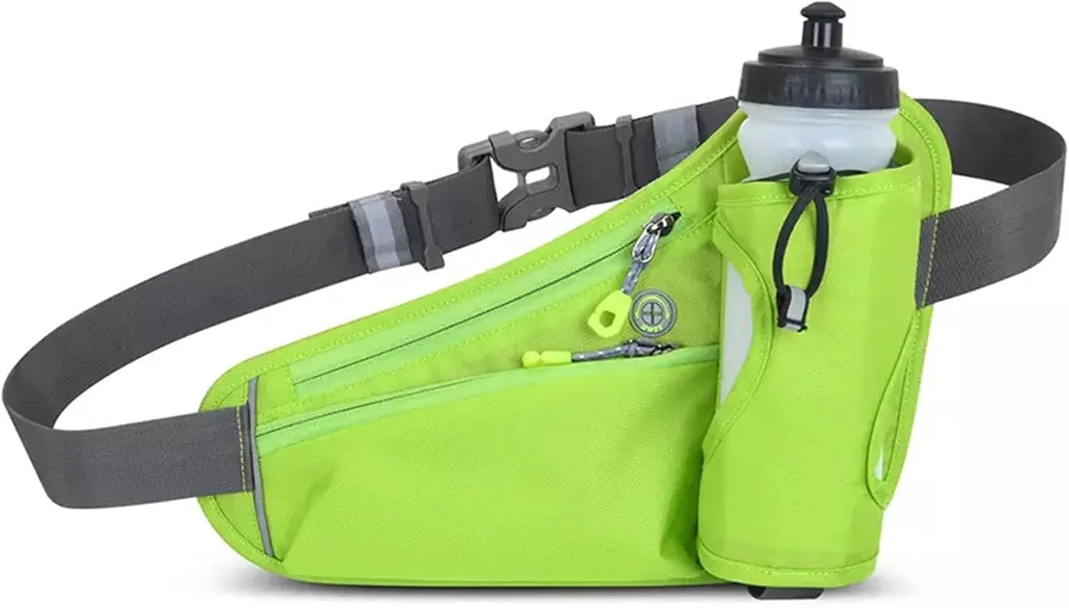 Fanny Pack with Water Bottle Holder, Hydration Running Belt for Men Women Adjustable Strap Waist Bag Suitable for Hiking Running Walking Jogging Camping (Bottle Not Included) (Green)