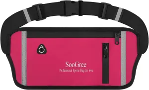 Fanny Packs for Women Men Slim Running Belt Waist Pack Runners Bag Waterproof Money Belt Phone Holder for Sports Hiking Traveling Walking Reflective Strip Adjustable Strap