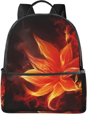 Fashion Backpack Flaming Fire Flowers Laptop Backpack for Women Men Casual Rucksack Travel Computer Bag