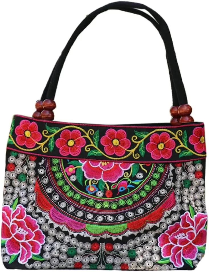 Fashion Embroidery Women Small Handbags Floral Embroidered Lady Top-handle Bags