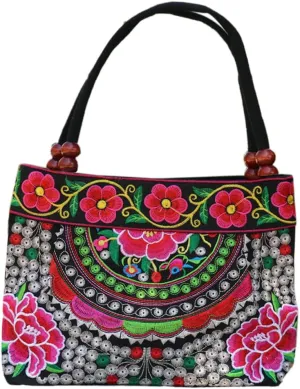 Fashion Embroidery Women Small Handbags Floral Embroidered Lady Top-handle Bags