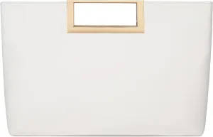 Fashion Top-Handle Bag for Women Trendy Crossbody Clutch Purse PU Leather Classic Handbag with Metal Chain