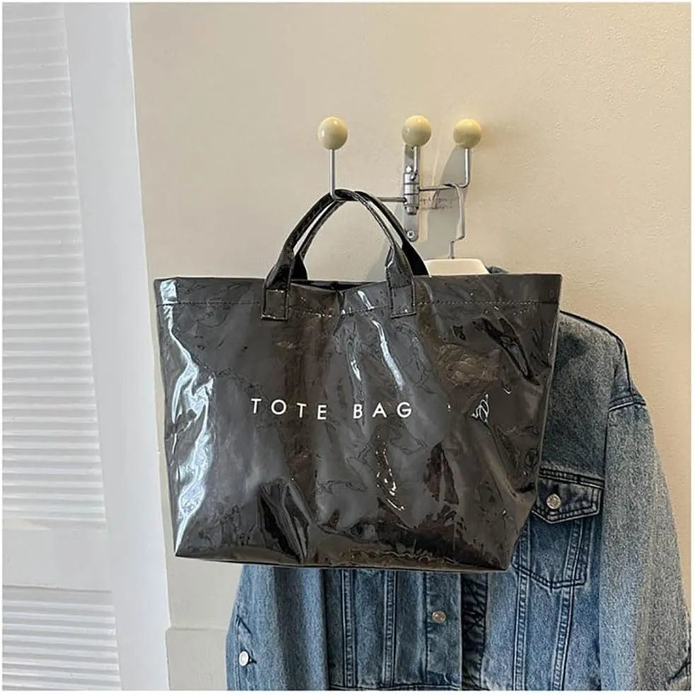 Fashion waterproof letter tote bag Stellaya women's PVC kraft paper handbag and shoulder ，Fashion Retro Bag