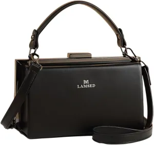 Fashion Women's Leather Evening Bag Top Handle Satchel crossbody Handbags Purses Small Hard Square Box Shoulder Bags