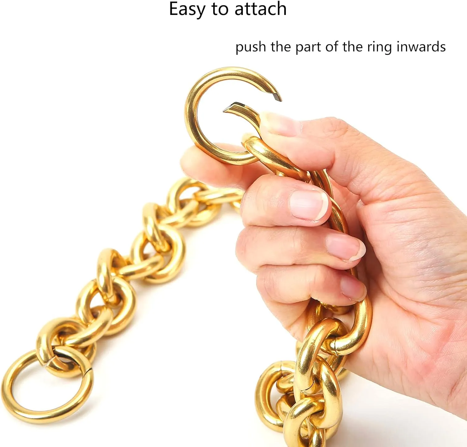 Fashionable Heavy Aluminum O Shape Metal Chain Handle Shoulder Strap Replacement for Women's Handbag,Shoulder Bag