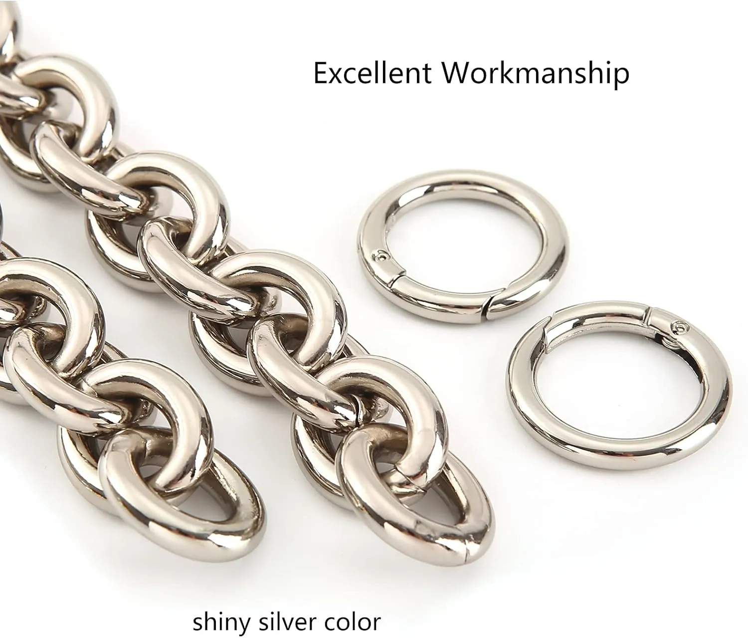 Fashionable Heavy Aluminum O Shape Metal Chain Handle Shoulder Strap Replacement for Women's Handbag,Shoulder Bag