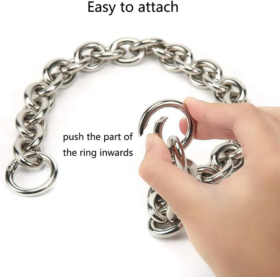 Fashionable Heavy Aluminum O Shape Metal Chain Handle Shoulder Strap Replacement for Women's Handbag,Shoulder Bag