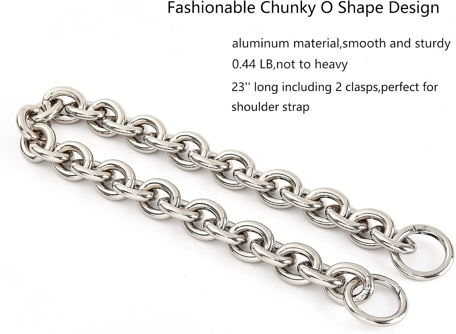Fashionable Heavy Aluminum O Shape Metal Chain Handle Shoulder Strap Replacement for Women's Handbag,Shoulder Bag