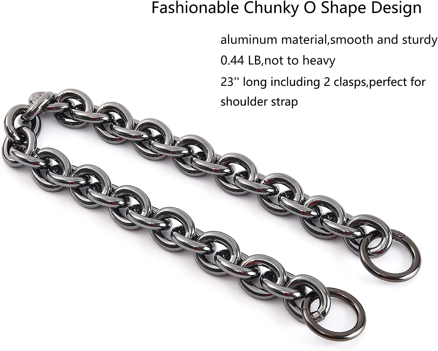 Fashionable Heavy Aluminum O Shape Metal Chain Handle Shoulder Strap Replacement for Women's Handbag,Shoulder Bag