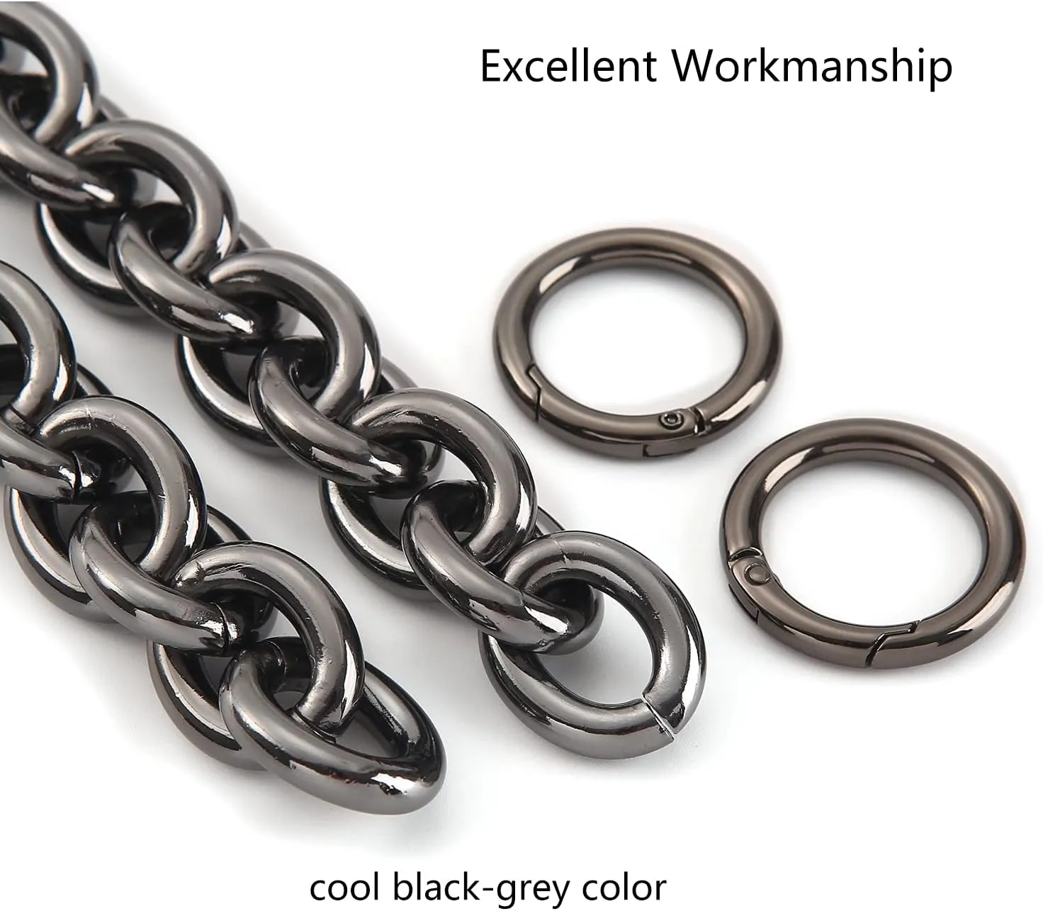 Fashionable Heavy Aluminum O Shape Metal Chain Handle Shoulder Strap Replacement for Women's Handbag,Shoulder Bag