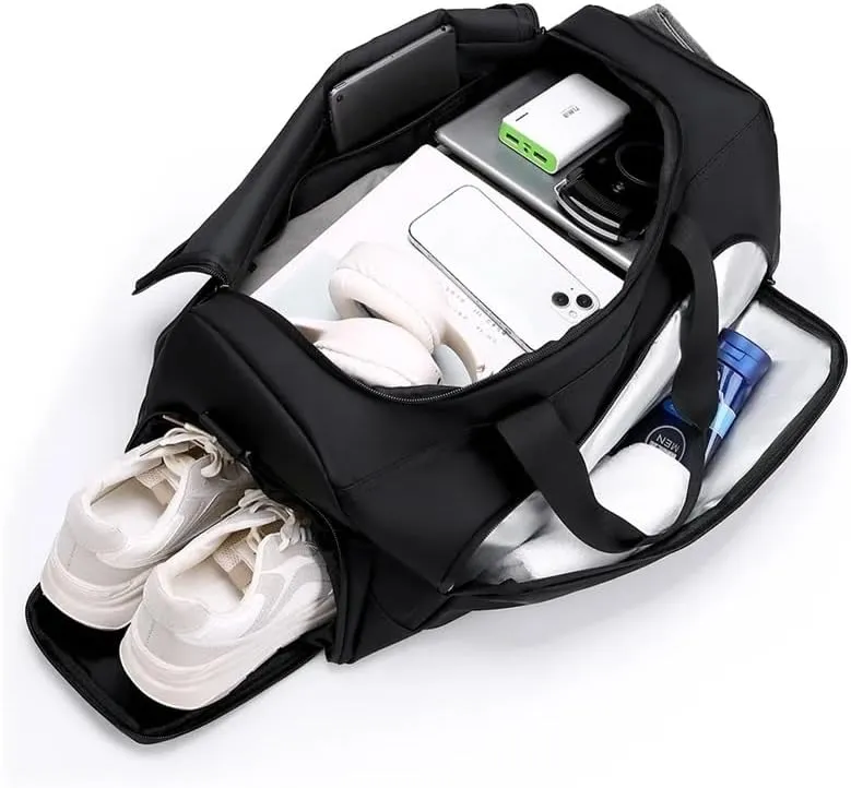 Fashionable Mens Large Capacity Dry Wet Separation Travel Bag Waterproof Womens Fitness Handbag Crossbody Bag(Blue)