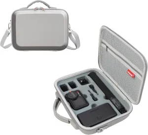 Father&I Osmo Camera 5 Pro Len Action 4 Action 3 Accessories&Adhesive Mount&Stick Thread Only Carry-ing Protective Case Hard Storage Bag Holder Outdoor for DJI Crossbody&Two Way Zipper, Grey