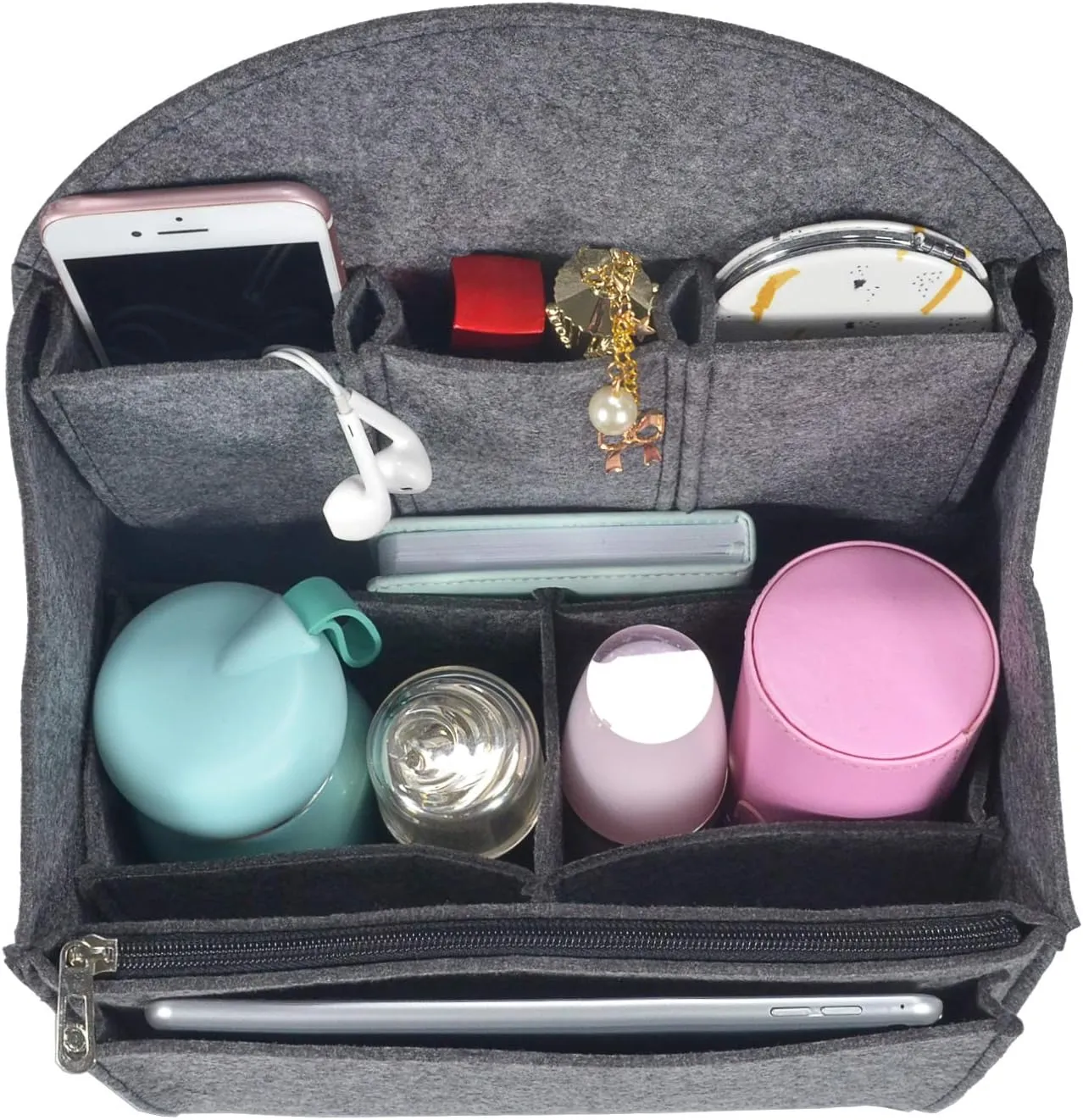 Felt Backpack Organizer Insert,Purse Organizer for Men Women Backpack Rucksack Handbag Shoulder Bag(Gray,Large)