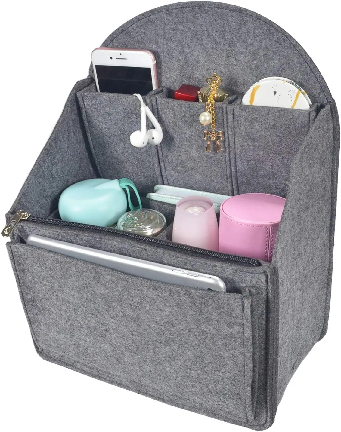 Felt Backpack Organizer Insert,Purse Organizer for Men Women Backpack Rucksack Handbag Shoulder Bag(Gray,Large)
