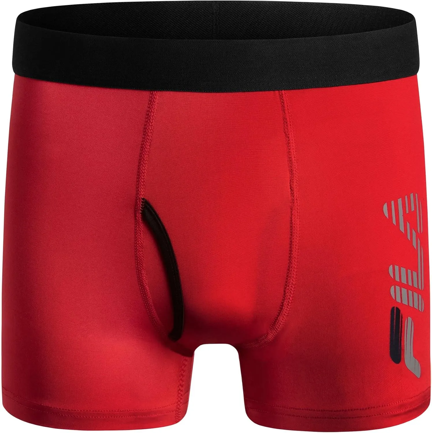 Fila Men's 4" Trunk Front Fly, 90% Polyester 10% Spandex, 4-Pack