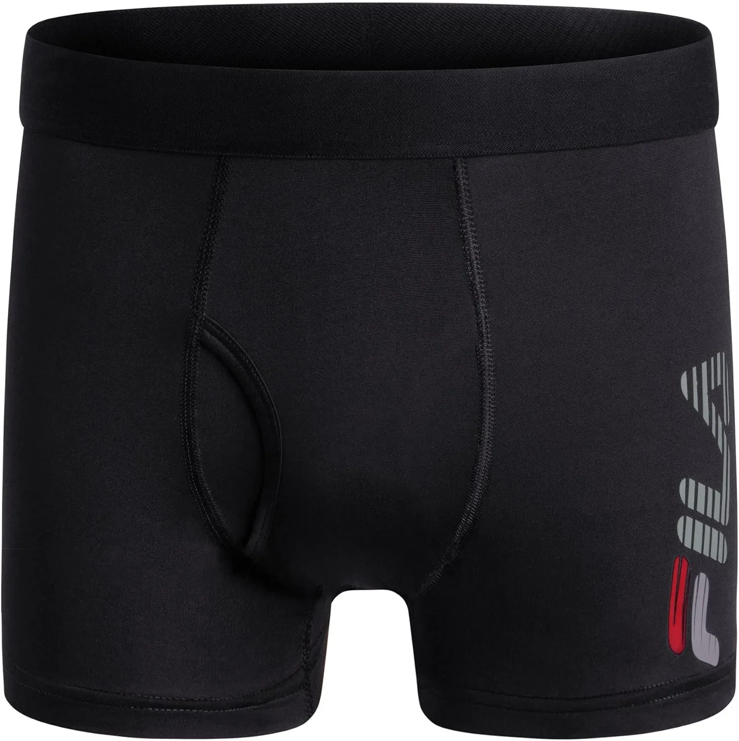 Fila Men's 4" Trunk Front Fly, 90% Polyester 10% Spandex, 4-Pack