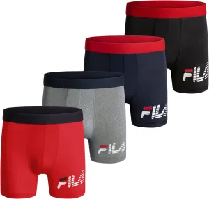 Fila Men's 6" Trunk No Fly Front with Pouch, Jersey & Mesh, 4-Pack
