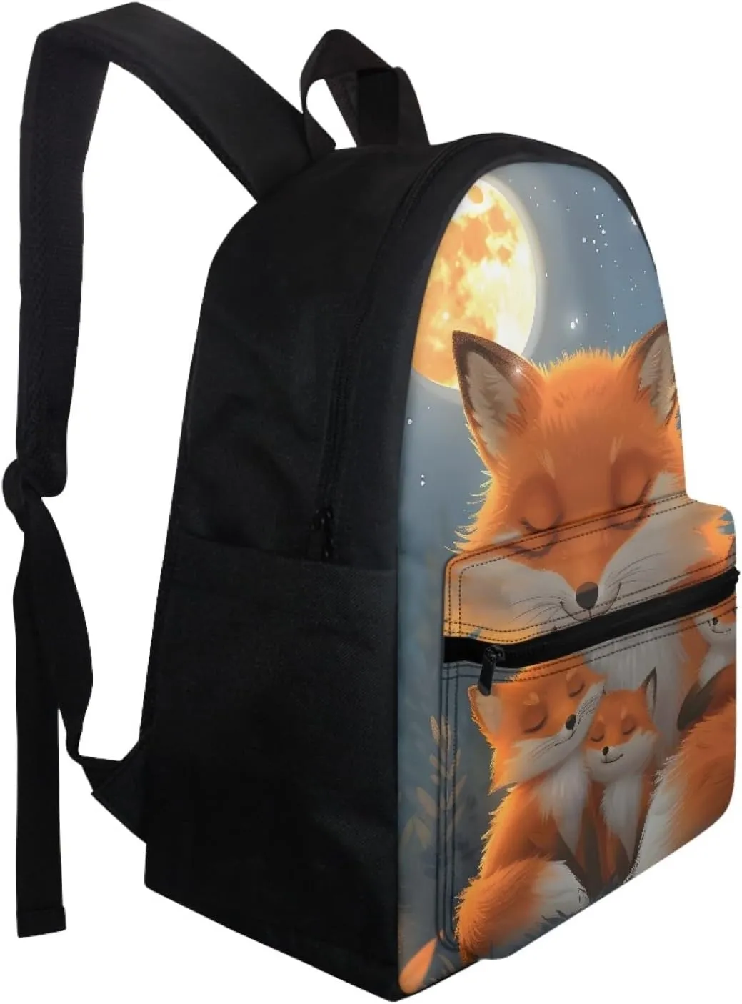 Fire Anger Fox Print Backpack School Bag for Boy Girl Men Women Large Capacity Book Bag Travel Daypack Rucksack,Fox 01