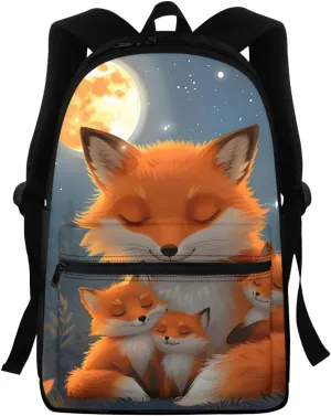 Fire Anger Fox Print Backpack School Bag for Boy Girl Men Women Large Capacity Book Bag Travel Daypack Rucksack,Fox 01