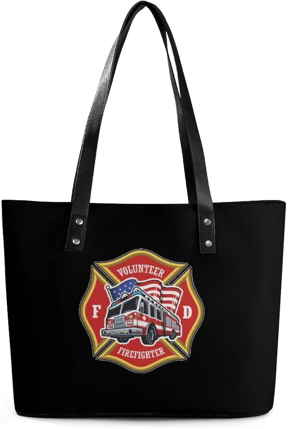 Firefighting Truck Tote Bag Ladies Leather Handbags Large Western Purse Shoulder Bag