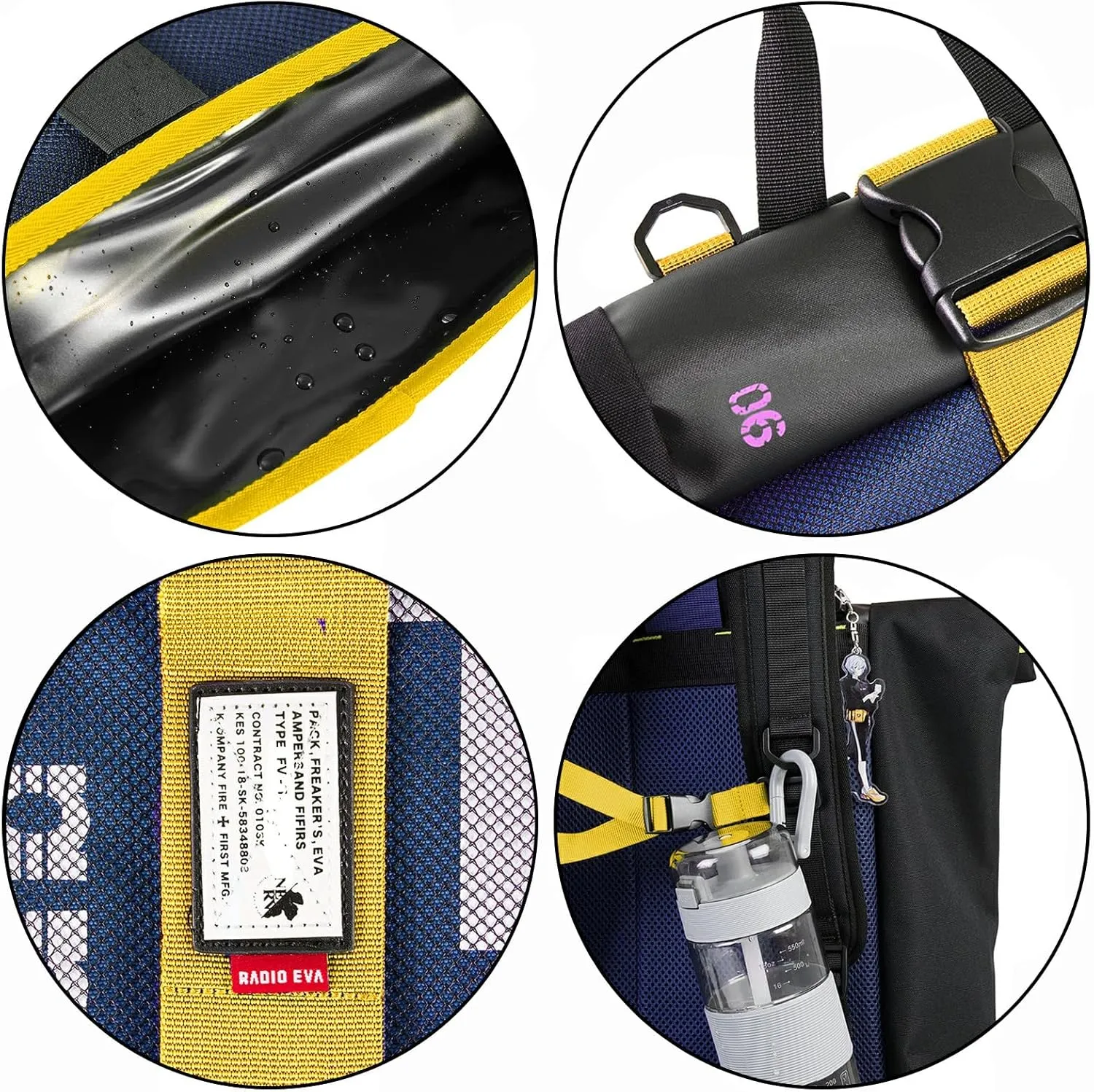 FIREFIRST Evangelion Backpacks for Men's Women's 28L Waterproof Travel Leisure Backpack