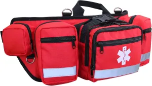 First Aid Fanny Pack Empty,Compact Waterproof First Aid Empty Kit,Lifeguard Fanny Pack Great for Home,Car,Office,Hiking,Camping and Outdoor Sports（Red）