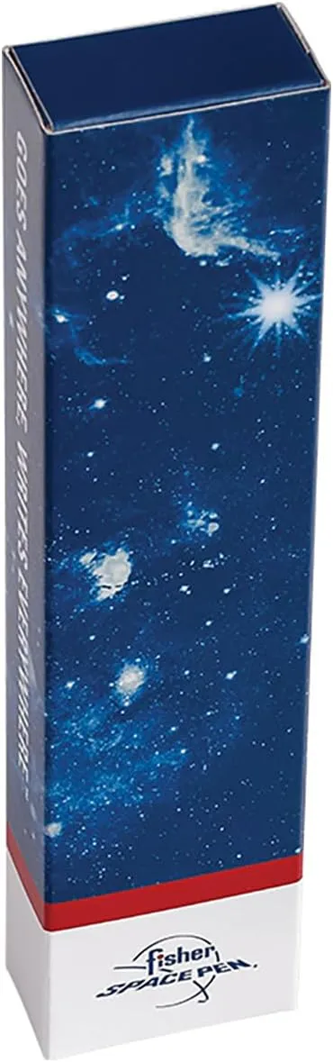 Fisher Space Pen Zero-Gravity Space Pen, U.S. Flag Imprint, Non-Reflective, Ballpoint, Black Rubber Finish, Black Ink, Pocket Clip, Gift Box