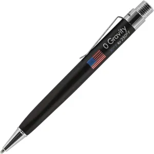 Fisher Space Pen Zero-Gravity Space Pen, U.S. Flag Imprint, Non-Reflective, Ballpoint, Black Rubber Finish, Black Ink, Pocket Clip, Gift Box