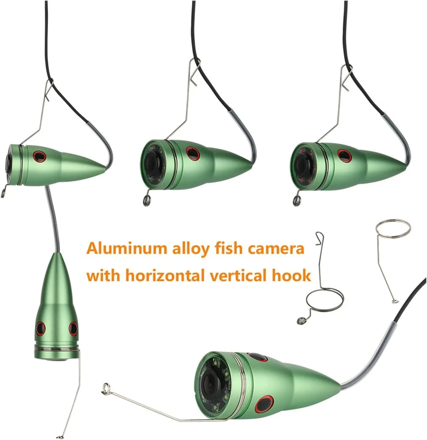 Fishing Camera, 1000TVL Underwater Fishing Video Camera Kit 6 PCS Infrared Lamp Lights with 9" Inch Color Monitor Fish Finder for Ice Fishing(03AJ IR 20M)