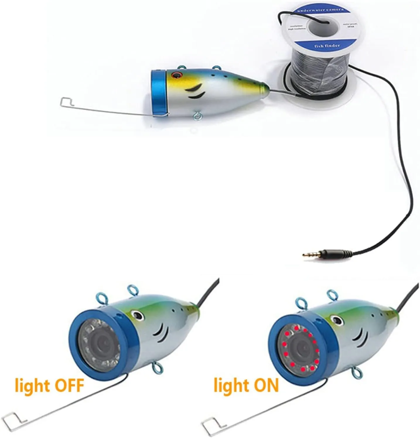 Fishing Camera, 4.3" Inch 1000tvl Underwater Fishing Video Camera Kit 12 PCS LED IR Lights Fish Finder Lake Under Water Fishing Cam(IR LED 30m Cable)