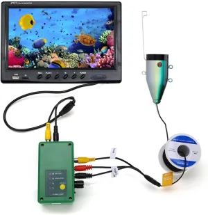 Fishing Camera, 9 Inch DVR Fish Finder Underwater Fishing 1080P Camera 16G HD 1280 * 720 Screen Double LEDs 15M 30M Camera for Ice Sea Fishing(F9AD 2L 15M Cable)