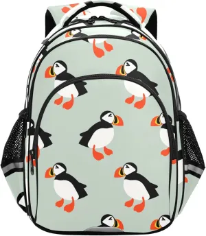 Fisyme Bird Puffins Seabird Backpack Laptop Back Pack Daycare Bag Bookbag Travel School Backpacks Medium