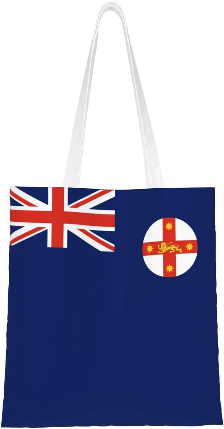 Flag Of New South Wales Tote Bag for Women Canvas Shopping Bags Reusable Large Capacity Casual Shoulder Handbags Grocery Bags DIY Gift Bags