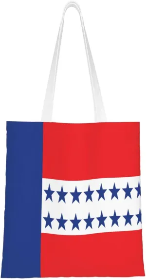 Flag Of Tuamotu Archipelago Tote Bag for Women Canvas Shopping Bags Reusable Large Capacity Casual Shoulder Handbags Grocery Bags DIY Gift Bags