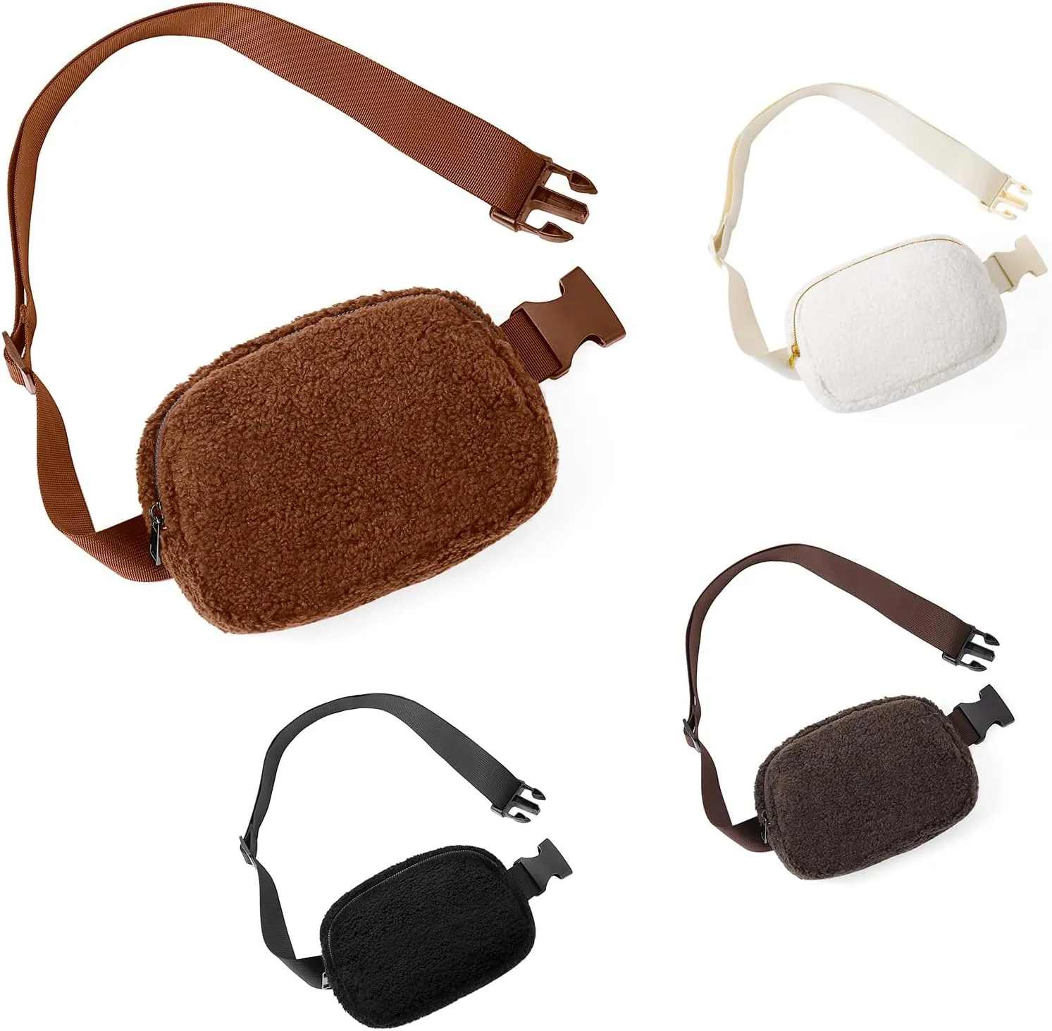 Fleece Fanny Pack for Women Men Everywhere Belt Bag with Adjustable Strap Fashion Waist Packs by Amxnx