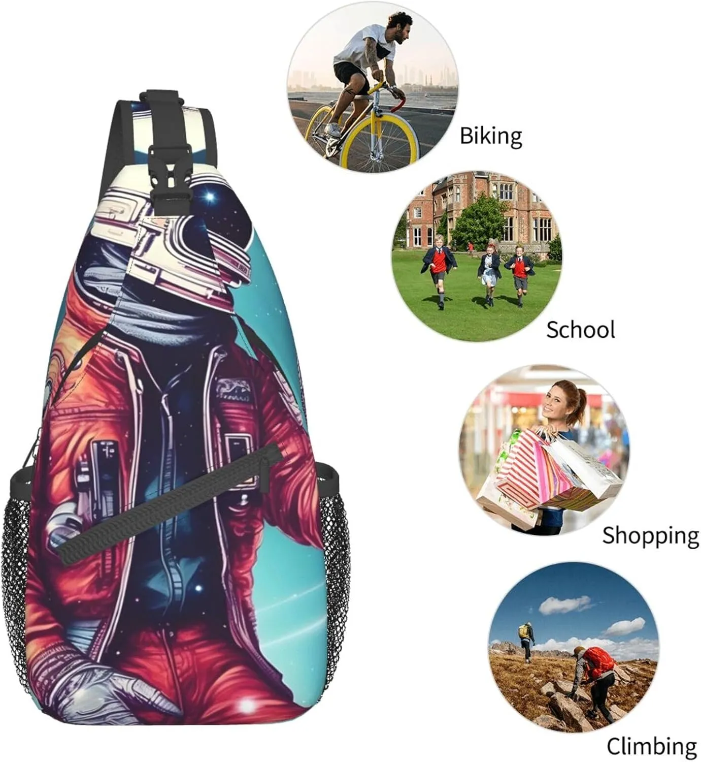 Flowers Skull Ornamental Pattern Unisex Daypack Chest Pack â€“ Lightweight & Stylish Hiking Rucksack, Versatile Messenger Bag