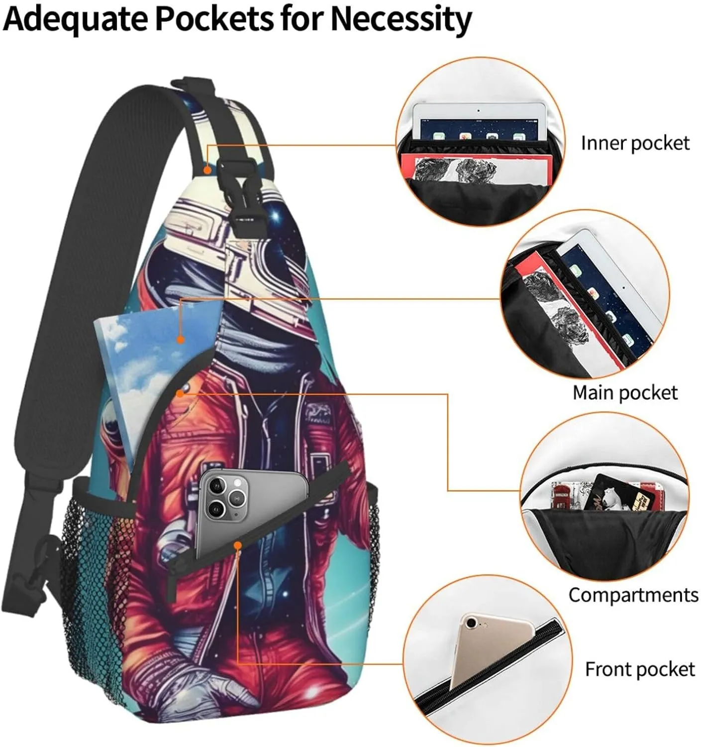 Flowers Skull Ornamental Pattern Unisex Daypack Chest Pack â€“ Lightweight & Stylish Hiking Rucksack, Versatile Messenger Bag
